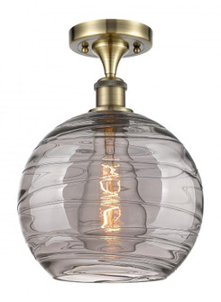 Athens Deco Swirl - 1 Light - 10 inch - Antique Brass - Semi-Flush Mount (3442|516-1C-AB-G1213-10SM)
