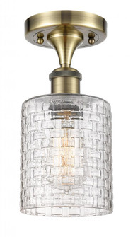 Cobbleskill - 1 Light - 5 inch - Antique Brass - Semi-Flush Mount (3442|516-1C-AB-G112C-5CL)