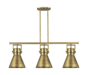 Newton Cone - 3 Light - 42 inch - Brushed Brass - Island Light (3442|411-3I-BB-M411-10BB)