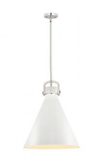 Newton Cone - 1 Light - 18 inch - Polished Nickel - Pendant (3442|410-1SL-PN-M411-18W)