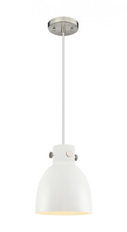 Newton Bell - 1 Light - 8 inch - Satin Nickel - Cord hung - Pendant (3442|410-1PS-SN-M412-8W)