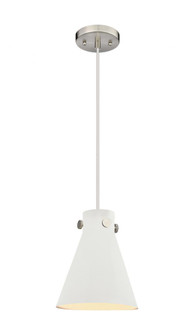 Newton Cone - 1 Light - 8 inch - Satin Nickel - Cord hung - Pendant (3442|410-1PS-SN-M411-8W)