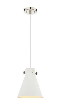 Newton Cone - 1 Light - 8 inch - Polished Nickel - Cord hung - Pendant (3442|410-1PS-PN-M411-8W)