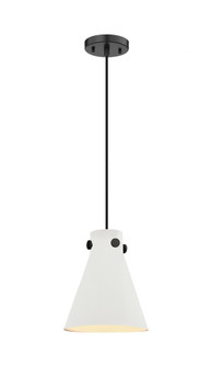 Newton Cone - 1 Light - 8 inch - Matte Black - Cord hung - Pendant (3442|410-1PS-BK-M411-8W)