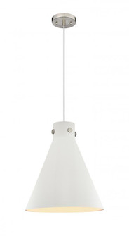 Newton Cone - 1 Light - 14 inch - Satin Nickel - Cord hung - Pendant (3442|410-1PL-SN-M411-14W)