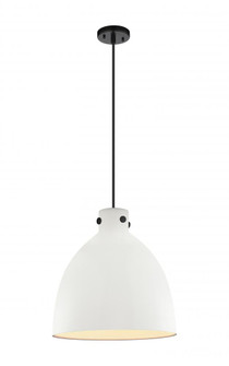 Newton Bell - 1 Light - 16 inch - Matte Black - Cord hung - Pendant (3442|410-1PL-BK-M412-16W)