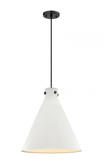 Newton Cone - 1 Light - 18 inch - Matte Black - Cord hung - Pendant (3442|410-1PL-BK-M411-18W)