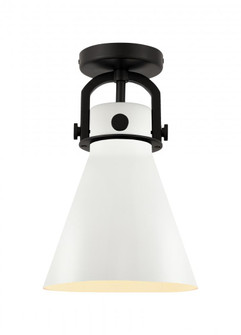 Newton Cone - 1 Light - 8 inch - Matte Black - Semi-Flush Mount (3442|410-1F-BK-M411-8W)