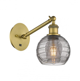 Athens Deco Swirl - 1 Light - 6 inch - Brushed Brass - Sconce (3442|317-1W-BB-G1213-6SM)