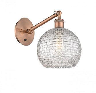 Athens - 1 Light - 8 inch - Antique Copper - Adjustable Sconce (3442|317-1W-AC-G122C-8CL)
