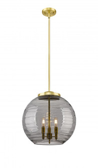 Athens Deco Swirl - 3 Light - 16 inch - Satin Gold - Stem hung - Pendant (3442|221-3S-SG-G1213-16SM)