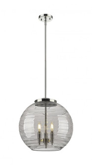 Athens Deco Swirl - 3 Light - 16 inch - Polished Nickel - Stem hung - Pendant (3442|221-3S-PN-G1213-16SM)
