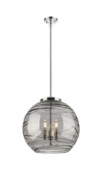 Athens Deco Swirl - 3 Light - 18 inch - Polished Chrome - Stem hung - Pendant (3442|221-3S-PC-G1213-18SM)