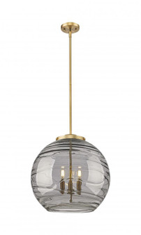 Athens Deco Swirl - 3 Light - 18 inch - Brushed Brass - Stem hung - Pendant (3442|221-3S-BB-G1213-18SM)