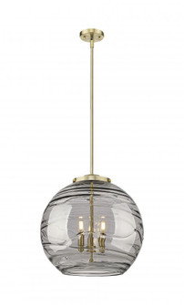 Athens Deco Swirl - 3 Light - 18 inch - Antique Brass - Cord hung - Pendant (3442|221-3S-AB-G1213-18SM)