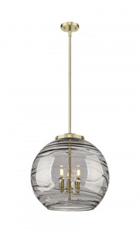 Athens Deco Swirl - 3 Light - 18 inch - Antique Brass - Stem hung - Pendant (3442|221-3S-AB-G1213-18SM)