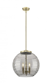 Athens Deco Swirl - 3 Light - 16 inch - Antique Brass - Stem hung - Pendant (3442|221-3S-AB-G1213-16SM)