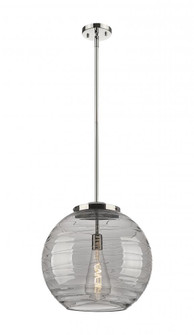 Athens Deco Swirl - 1 Light - 16 inch - Polished Nickel - Stem Hung - Pendant (3442|221-1S-PN-G1213-16SM)