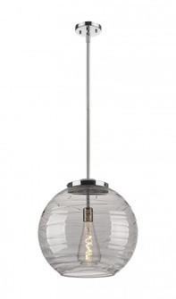 Athens Deco Swirl - 1 Light - 16 inch - Polished Chrome - Stem Hung - Pendant (3442|221-1S-PC-G1213-16SM)