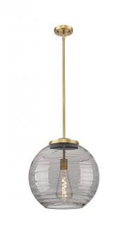 Athens Deco Swirl - 1 Light - 16 inch - Brushed Brass - Stem Hung - Pendant (3442|221-1S-BB-G1213-16SM-BB-95-LED)