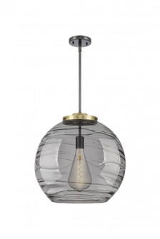 Athens Deco Swirl - 1 Light - 18 inch - Black Antique Brass - Stem Hung - Pendant (3442|221-1S-BAB-G1213-18SM)