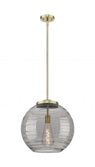 Athens Deco Swirl - 1 Light - 16 inch - Antique Brass - Stem Hung - Pendant (3442|221-1S-AB-G1213-16SM-BB-95-LED)
