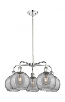 Athens Deco Swirl - 5 Light - 26 inch - Polished Chrome - Chandelier (3442|516-5CR-PC-G1213-8SM)