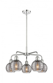Athens Deco Swirl - 5 Light - 24 inch - Polished Chrome - Chandelier (3442|516-5CR-PC-G1213-6SM)