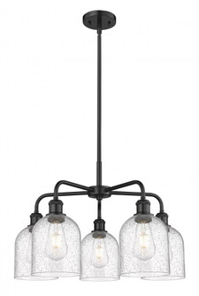 Bella - 5 Light - 24 inch - Matte Black - Chandelier (3442|516-5CR-BK-G558-6SDY)