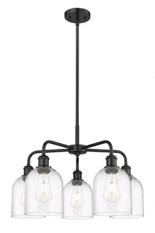 Bella - 5 Light - 24 inch - Matte Black - Chandelier (3442|516-5CR-BK-G558-6CL)