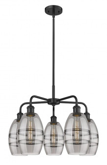 Vaz - 5 Light - 24 inch - Matte Black - Chandelier (3442|516-5CR-BK-G557-6SM)