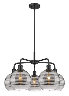 Rochester - 5 Light - 26 inch - Matte Black - Chandelier (3442|516-5CR-BK-G556-8SM)