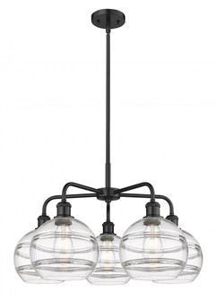 Rochester - 5 Light - 26 inch - Matte Black - Chandelier (3442|516-5CR-BK-G556-8CL)