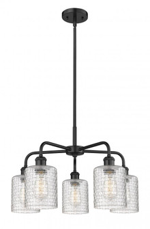 Cobbleskill - 5 Light - 23 inch - Matte Black - Chandelier (3442|516-5CR-BK-G112C-5CL)