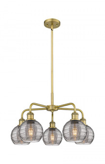 Athens Deco Swirl - 5 Light - 24 inch - Brushed Brass - Chandelier (3442|516-5CR-BB-G1213-6SM)