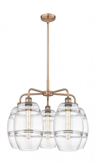 Vaz - 5 Light - 26 inch - Antique Copper - Chandelier (3442|516-5CR-AC-G557-8CL)