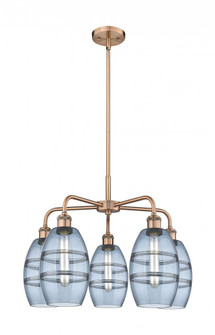 Vaz - 5 Light - 24 inch - Antique Copper - Chandelier (3442|516-5CR-AC-G557-6BL)
