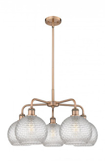 Athens - 5 Light - 26 inch - Antique Copper - Chandelier (3442|516-5CR-AC-G122C-8CL)