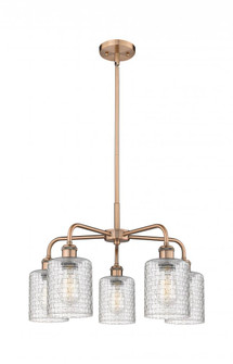 Cobbleskill - 5 Light - 23 inch - Antique Copper - Chandelier (3442|516-5CR-AC-G112C-5CL)