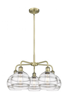 Rochester - 5 Light - 26 inch - Antique Brass - Chandelier (3442|516-5CR-AB-G556-8CL)
