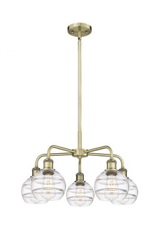 Rochester - 5 Light - 24 inch - Antique Brass - Chandelier (3442|516-5CR-AB-G556-6CL)