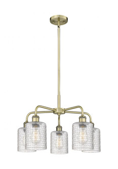 Cobbleskill - 5 Light - 23 inch - Antique Brass - Chandelier (3442|516-5CR-AB-G112C-5CL)
