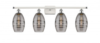 Vaz - 4 Light - 36 inch - White Polished Chrome - Bath Vanity Light (3442|516-4W-WPC-G557-6SM)