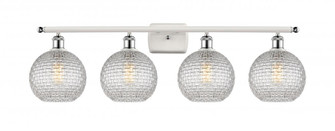 Athens - 4 Light - 38 inch - White Polished Chrome - Bath Vanity Light (3442|516-4W-WPC-G122C-8CL)