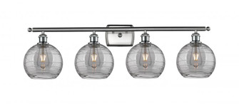 Athens Deco Swirl - 4 Light - 38 inch - Brushed Satin Nickel - Bath Vanity Light (3442|516-4W-SN-G1213-8SM)