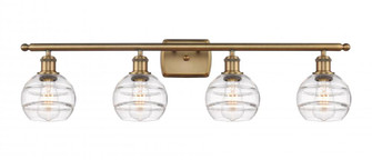 Rochester - 4 Light - 36 inch - Brushed Brass - Bath Vanity Light (3442|516-4W-BB-G556-6CL)