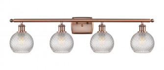 Athens - 4 Light - 36 inch - Antique Copper - Bath Vanity Light (3442|516-4W-AC-G122C-6CL)