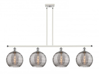 Athens Deco Swirl - 4 Light - 48 inch - White Polished Chrome - Stem hung - Island Light (3442|516-4I-WPC-G1213-10SM)