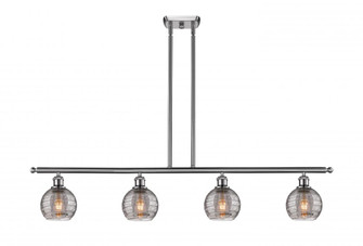 Athens Deco Swirl - 4 Light - 48 inch - Brushed Satin Nickel - Stem hung - Island Light (3442|516-4I-SN-G1213-6SM)