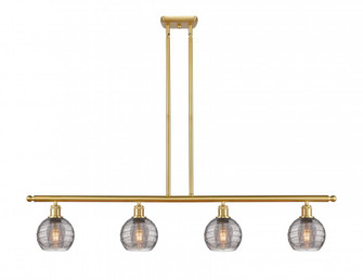Athens Deco Swirl - 4 Light - 48 inch - Satin Gold - Stem hung - Island Light (3442|516-4I-SG-G1213-6SM)